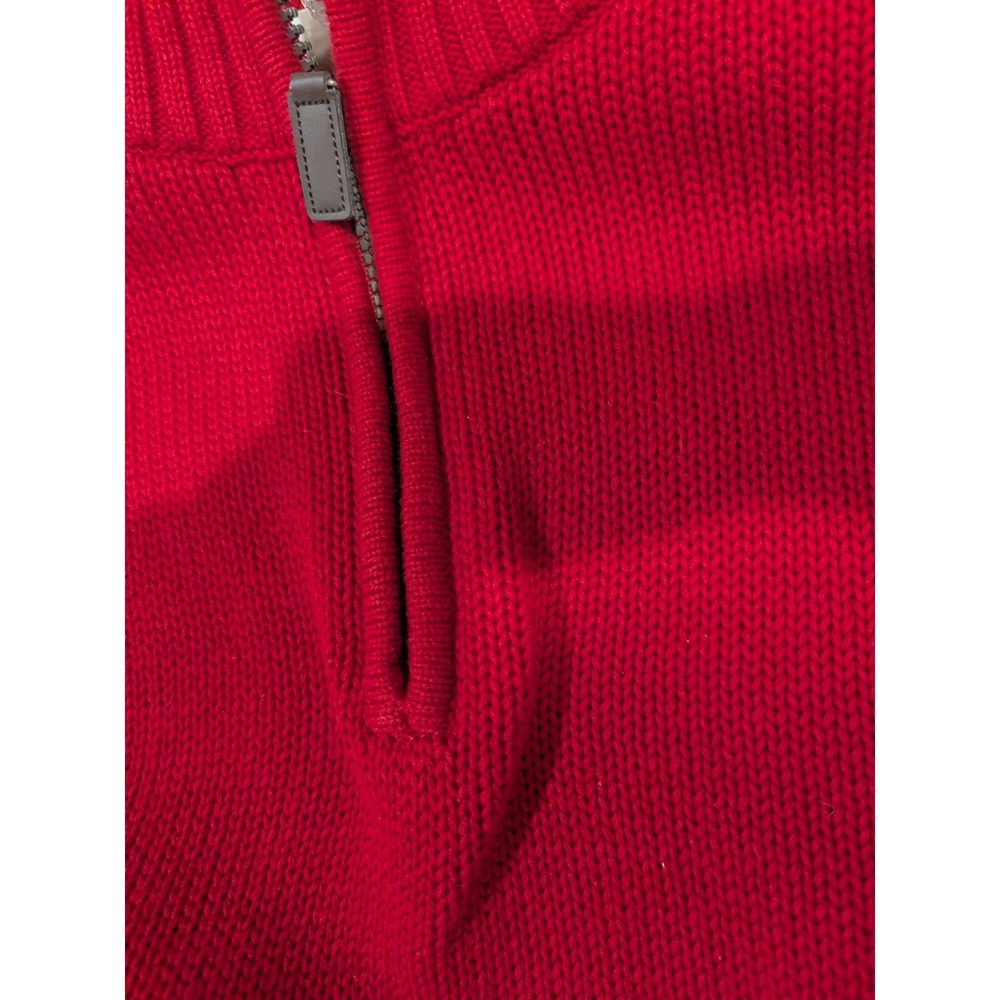 Chaps Men's Size XXL  1/4 Zip Pullover Knit Sweater Christmas Red - Picture 3 of 10
